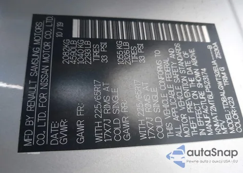 2020 Nissan Rogue Sv Fwd from USA, damaged, VIN KNMAT2MT6LP523174